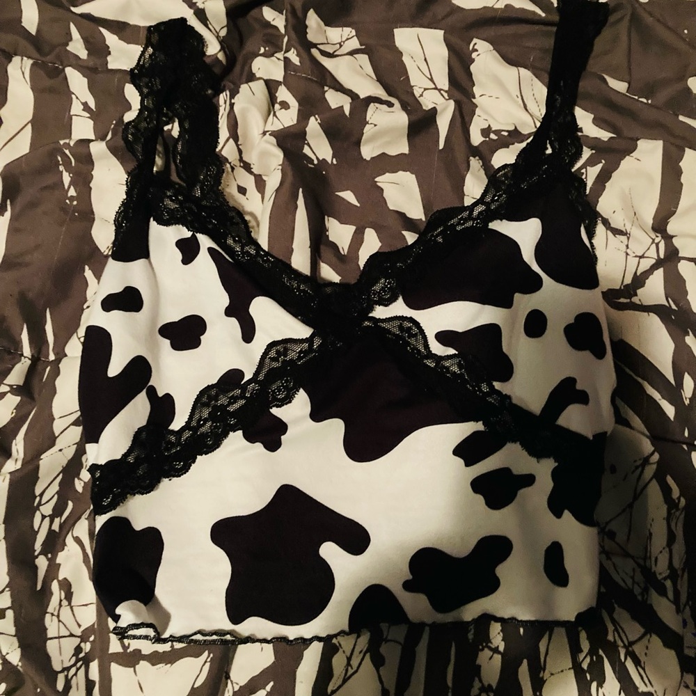 Cow print tank top